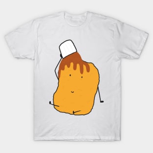 Kawaii Cute Chicken Nugget Food Anime Meme Funny Logo Art T-Shirt